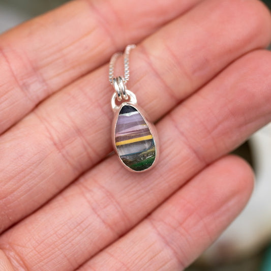 Silver Dorset Surfite Teardrop Necklace